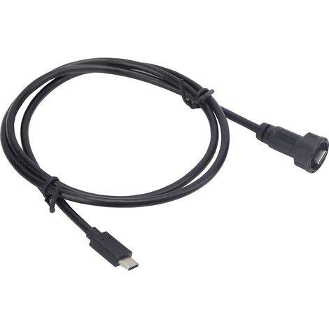 Waterproof USB connector, male threaded, panel mount (1M) (1/5)