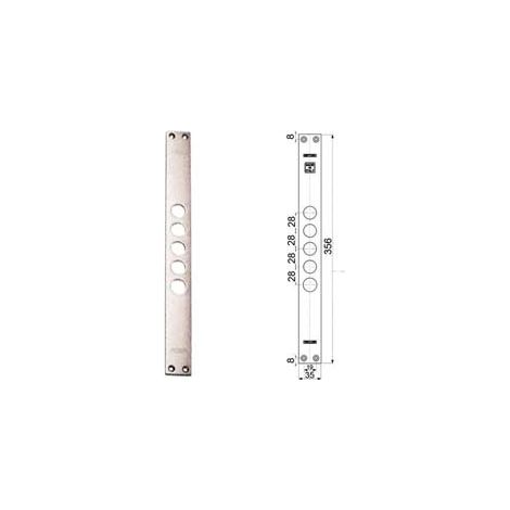 CONTROPIASTRE PER SERRATURE PORTE BLINDATE 94254  interasse mm.37, mm.35x356x3 (942540037)    MOTTURA