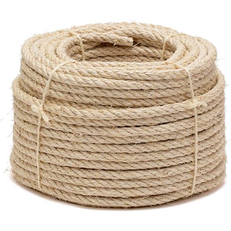 Corde en sisal naturel Ø 8 mm 20 m - Corde pour arbre à chat, bricolage, corde de jardin (1/5)