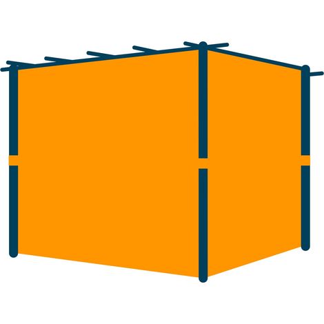 PRIMEYARD Seitenteile für Pergola Classic 3x3 m - ca. 180 g/m² Polyester - mit Schienensystem und Reißverschluss - grau