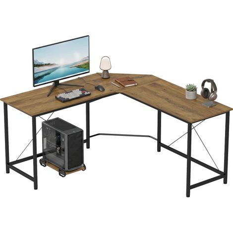 HOMCOM Corner L-Shape Computer Desk Gaming PC Workstation for Home Office (1/5)