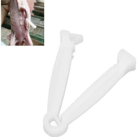 200 pinzas desechables para cordón umbilical de cerdos, destinadas a la cría veterinaria. (1/5)