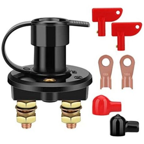 12V / 24V Isolateur Interrupteur de Batterie Coupe Electrique Automobile, Débrancher Coupure de Linterrupteur à Clé Amovible/Voiture Camion/Bateau M8 M10 B (1/4)