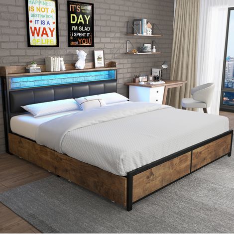 Canapé-lit 90x200 en velours beige avec LED, coffre de rangement hydraulique, têtes de lit latérales réversibles et sommier à lattes pour chambre – CHICFURN (1/5)
