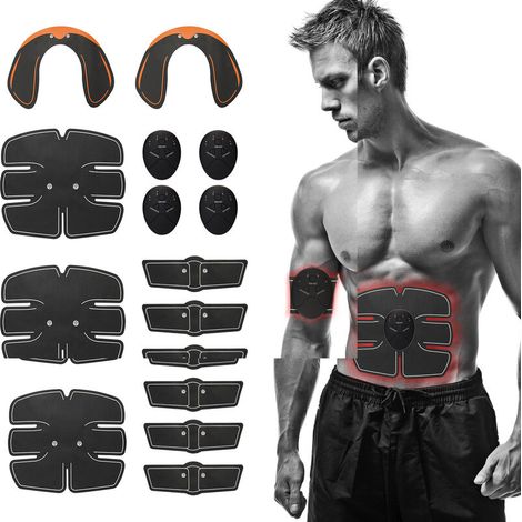 15 PCS EMS Ultimate Muscle Stimulator Training Gear Hip Trainer Set Fit Full Body Fitness Equipment, Black (1/5)