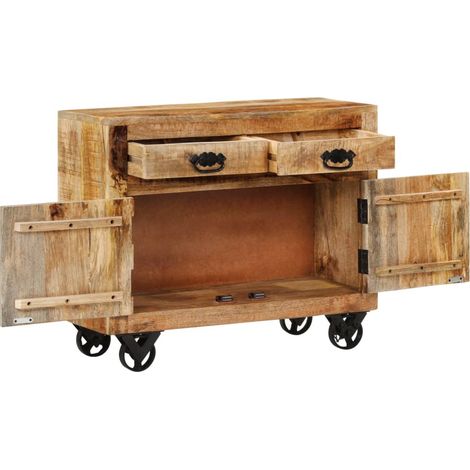 Buffet,Bahut,Meuble de Rangement 80x30x65 cm bois de manguier brut massif CFW63241 (1/5)