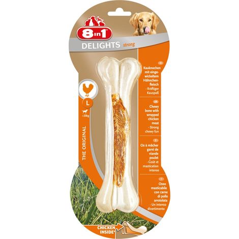8in1 Kauknochen Delights Strong L Leckerli Kausnack Hundefutter (1/3)