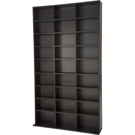 Estantería para CD/DVD unidad de almacenamiento para 1.000 CD MDF negro 080000353
