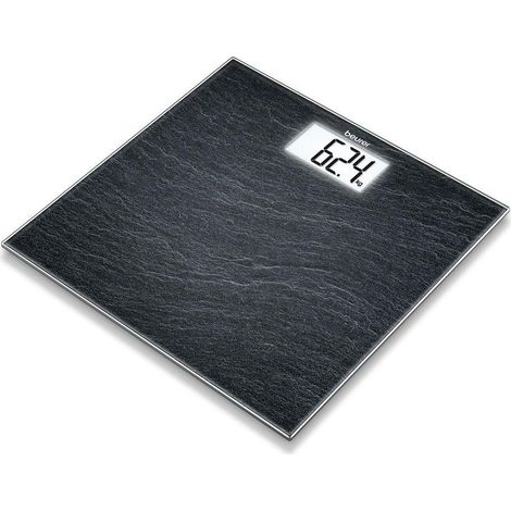 Beurer GS 203 Slate Bilancia in Vetro Effetto Ardesia Design Sottile con LCD (1/4)