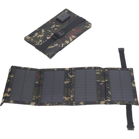 Professionelles 20-W-Solarpanel, wasserdicht und effizient, bestehend aus 4 monokristallinen Siliziumzellen, ideal für Camping im Freien. (1/5)