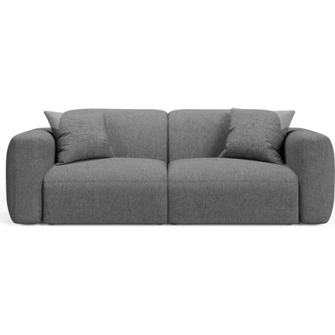 Canapé modulable 3 places en tissu structurel gris (1/4)