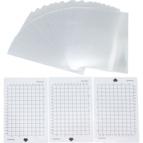 Lot de 20 feuilles de pochoir en polyester flexible + 3 tapis de découpe rugueux pour impression (1/5)