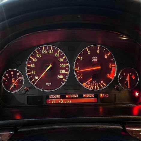 Embellecedor de la cubierta del velocímetro del coche, juego de anillos para indicadores del salpicadero para BMW E39 Serie 5 E38 Serie 7 E53 X5 Plata SZRH AM