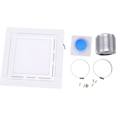 Ventilateur d'extraction de salle de bain avec éclairage, 245 m³/h, silencieux, panneau LED, ventilation de plafond, 3 températures de couleur (3000K, 4000K, 6600K), idéal pour buanderie ou débarras. (1/5)
