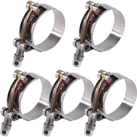 Lot de 5 colliers de serrage flexibles en acier inoxydable pour tuyau d'aspiration turbo 44-51 mm (1/5)