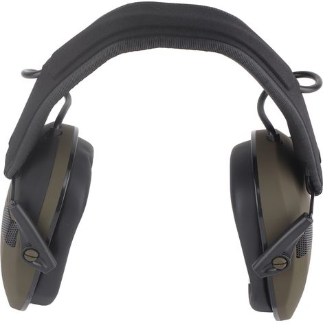 Casque antibruit électronique de protection auditive NRR 22 dB, casque de sécurité pour casque audio 3,5 mm avec fonction haut-parleur pour le tir, vert olive
