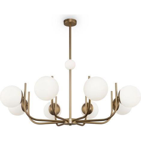 Lampadario ottone e sfere bianche 8 luci Maytoni Rendez-vous (1/3)