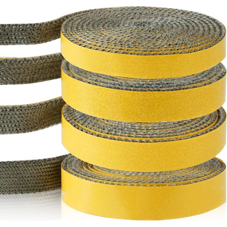 Joint Insert Cheminée, Joint de Poêle à Bois, Joints Tressé Auto-adhésive pour Poêle, Chaleur, Cheminée, Tube Poele, Porte de Four, Joint D'étanchéité Résistante à 550°C (3mm x 15mm x 3m) (1/5)