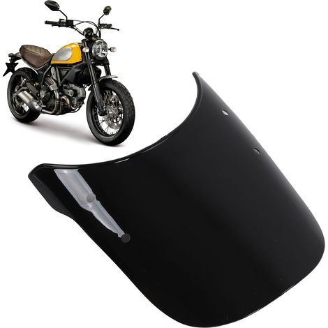 Modification de pare-brise de moto avec support de montage adapté aux phares ronds de 5 et 7 pouces, en noir. (1/5)