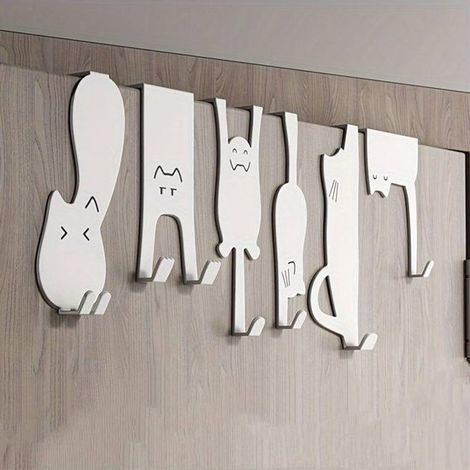 Ganchos metálicos para gateras，bonitos ganchos blancos: estos ganchos para puertas son fáciles de instalar y perfectos para colgar ropa