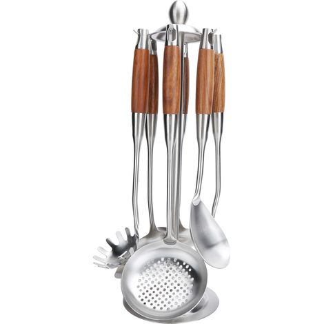 Kitchen Spatula Set 304 Stainless Steel Wood Handle Spatula Frying Shovel Cooking Utensils (1/5)