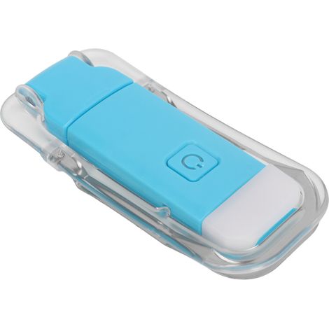 Lampe de lecture LED marque-page rechargeable USB, 3 niveaux de luminosité, lumière blanche chaude, lampe de lecture portable à pince pour la lecture nocturne, bleue (1/5)