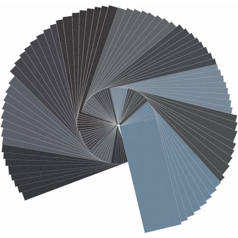 royaluxe - Papier de Verre Sec Humide 400 600 800 1000 1200 1500 2000 2500 3000 Grain Abrasif Assortiment 23 x 9cm pour Ponçage Automobile Meubles Bois Métal 72 Pièces (1/5)