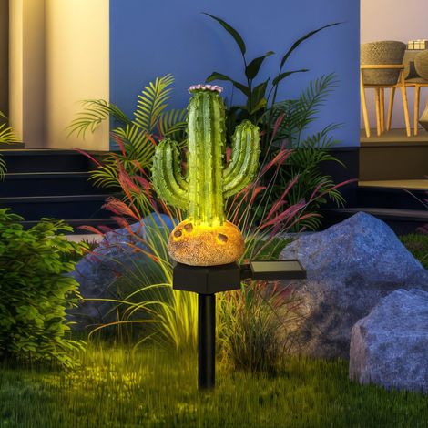 Lampes de jardin solaires, lumière de piquet de jardin cactus mignonne, lumières solaires décoratives de jardin étanches pour l'extérieur, lumière décorative de paysage pour pelouse et jardin à l'exté (1/5)