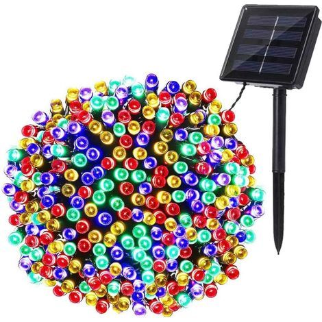 Guirlande Noël Solaire, 22M 200 LED Guirlande Lumineuse Solaire Extérieure Étanche 8 Modes Décoration Lumière pour Jardin Balcon Arbres Clôture Terrasse Fête, Multicolore [Classe énergétique A+++] (1/5)