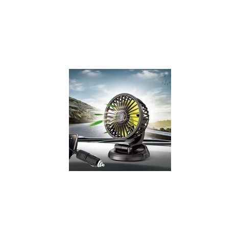 Ventilateur de voiture 360° Rotation 12V Allume-cigare Ventilateur de tableau de bord Mini ventilateur de table Ventouse Petit ventilateur pour SUV Camion