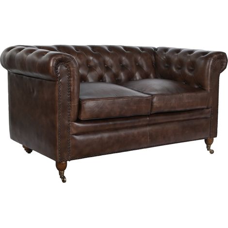 Sofa Piel 148X80X72 Chester 2 Plazas Marron (1/5)