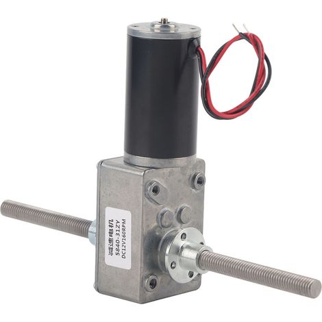 Moteur à engrenage à vis sans fin, arbre droit et gauche Coaxial M8, réduction de vitesse de filetage 1280 avec bride, taux de vitesse 50 (1/5)