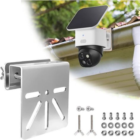 Support de gouttière en acier inoxydable compatible avec la caméra de surveillance Eufy Security SoloCam S340, support de (1/5)