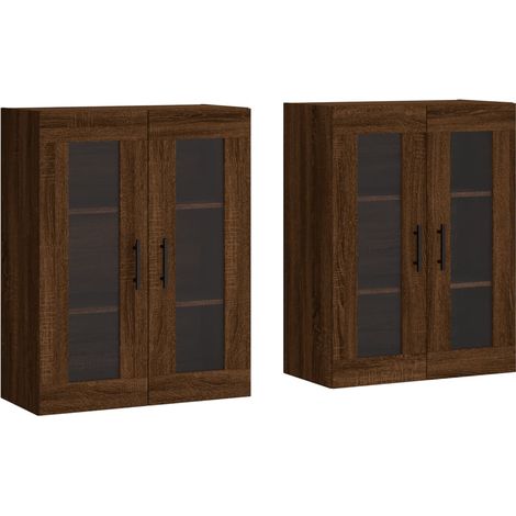 vidaXL Armadietti a Parete 2 pz Rovere Marrone in Legno Multistrato (1/5)