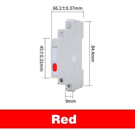 Voyant LED rouge (220 V CA/24 V CC) pour montage sur rail DIN, boîtier de distribution d'alimentation ultra-mince, double/simple, rouge/vert. (1/5)
