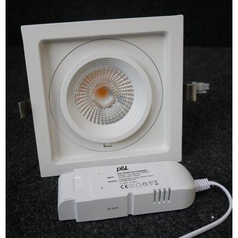 Plafonnier encastré LED 22W blanc orientable 175x175x122mm 3000K 2000lm 230V dimmable IP20 Cardan Trajectoire (1/3)