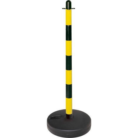 Support d'avertissement Moravia noir clair/jaune 40 x 870 mm avec socle rond + support à remplir (1/3)