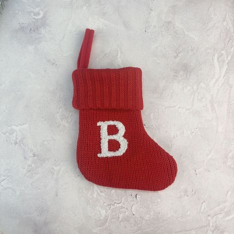 Chaussette De Noël - En Fibre De Polyester - 18 X 15 X 2 Cm - Pour Arbre De Noël, Cheminée, Mur Ou Vitrine - Lettre Personnalisable - 1 Pièce (1/3)