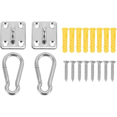 2 set di ganci a forma di U per appendere a parete o a soffitto, amaca multifunzionale, robusto gancio di fissaggio con base in metallo (1/4)