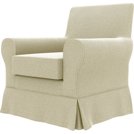 Funda para sillón Ektorp jennylund, tejido: Kaya Beige (tejido de punto, resistente a manchas y arañazos). (1/5)