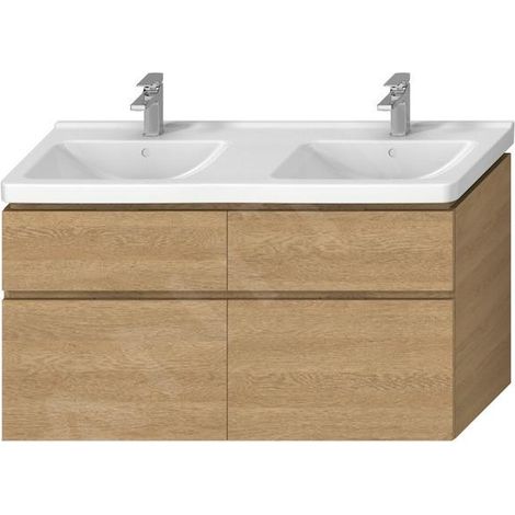 Jika Cubito Pure - Meuble sous lavabo double 1280x683, chêne H40J4274025191 (1/4)