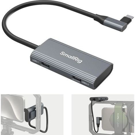 Hub USB-C 4 en 1 avec Support pour Griffe Froide, Hub Multiport Type-C avec PD 100 W/USB-C 3.1/USB-C 2.0 avec Adaptateur Audio x 2, pour le Tournage Mobile de Vidéos ProRes à 4K 60 ips - 4598 (1/5)