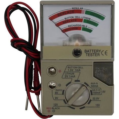 Testeur de piles universel AA AAA C D 9V et pile bouton — Vérificateur de tension (1/5)
