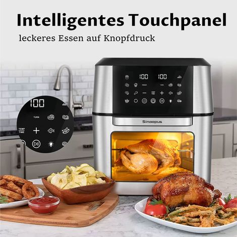 Friteuse à air XXL Four multifonction 12L avec accessoires,facile à frire et griller,chauffage uniforme,12 fonctions,facile à nettoyer-Mi