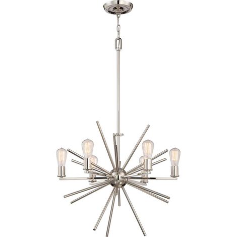 Lampadario lampada a sospensione lampada sala da pranzo plafoniera acciaio argento D 64,8 cm