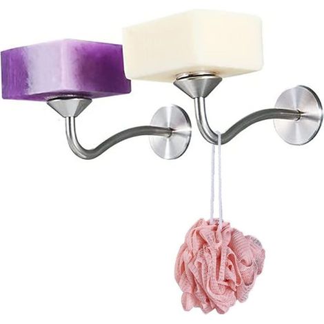Seifenschale aus Edelstahl mit Abtropffunktion, magnetischer Seifenhalter fürs Badezimmer