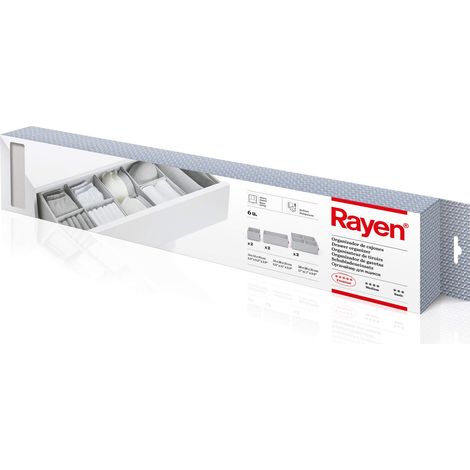 Rayen 2017.11 Organizatore di cassetti Pieghevole Formato da 6 scatole per ordinare Biancheria di Diverse Dimensioni, Grigio Chiaro, 2 u-14x14x10 cm 2 u-14x28x10 cm 2u 28x28x10 cm (1/5)