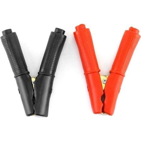 QORVA-4 Pcs 100A Pinces Crocodile en Cuivre Pur, Pince de Démarrage pour Chargeur Batterie Démarreur Rapide pour Voiture Camion Car Auto (2Pcs Noir 2Pcs Rouge) (1/3)