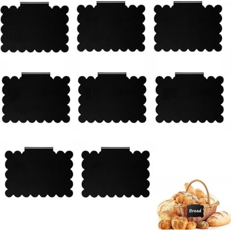 [MAI USATO]Etichette con clip per cestini, 8 pezzi porta etichette in plastica rimovibili, porta cartellini dei prezzi per cucina, dispensa, negozio (quadrato) (1/5)