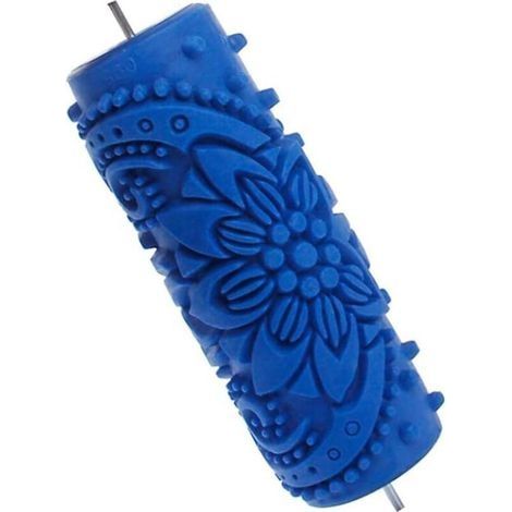 Dekorative Muster Farbroller Blaue Blume Textur Roller Blume Roller DIY Farbroller Wand Dekoration (1/4)